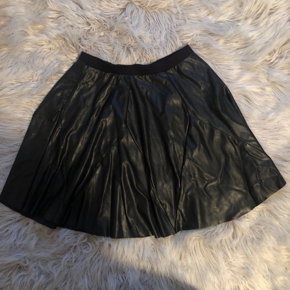 Green Envelope Faux Leather Skirt